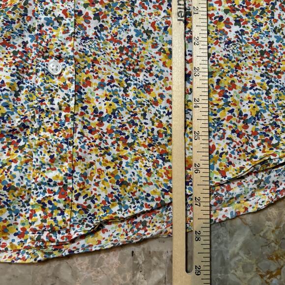 J Crew Shirt Mens Medium Classic Watercolor Floral Short Sleeve Button Liberty - Picture 5 of 9